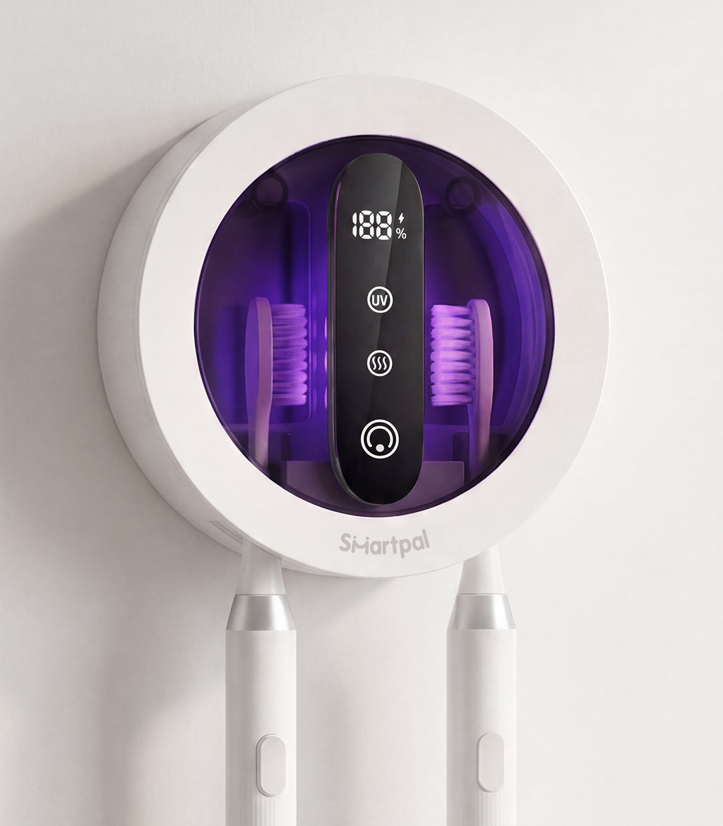SCRICOR Dual UVC Toothbrush Sanitizer & Dryer — Kills 99.9% of Bacteria